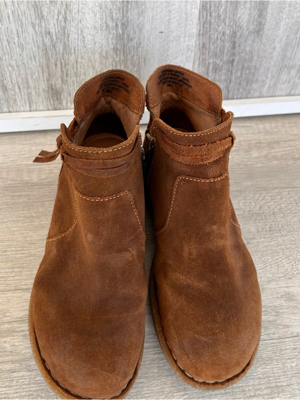 BORN Tarkiln Suede Leather Ankle Boot Women's 8 Brown Rustic Nature Boho - Picture 3 of 12